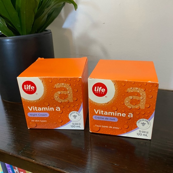 LIFE Vitamin A Night Cream (x2) overnight face skin moisturizer mask wrinkle NEW - Picture 4 of 9